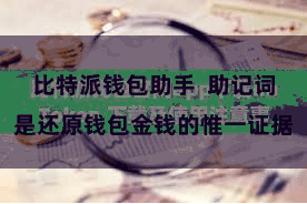 比特派钱包助手 助记词是还原钱包金钱的惟一证据