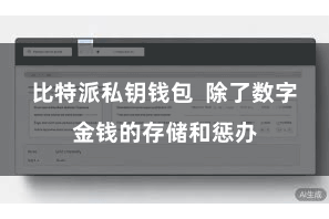 比特派私钥钱包  除了数字金钱的存储和惩办